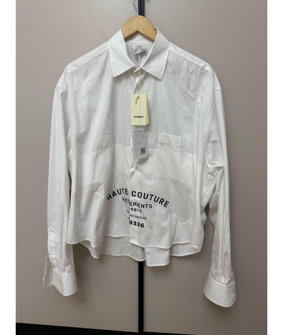 VETEMENTS Белая хлопковая рубашка, фото 5