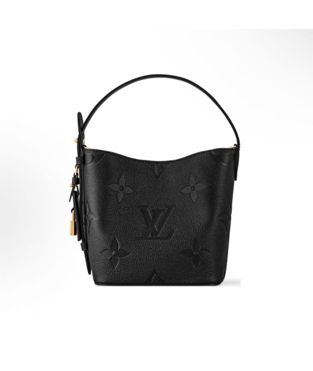 LOUIS VUITTON Черная кожаная сумка тоут, фото 4