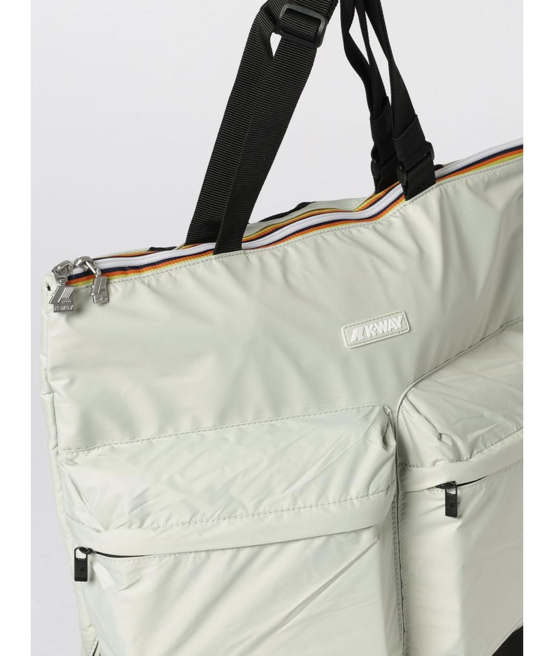 K-WAY Бежевая синтетическая сумка тоут, фото 3