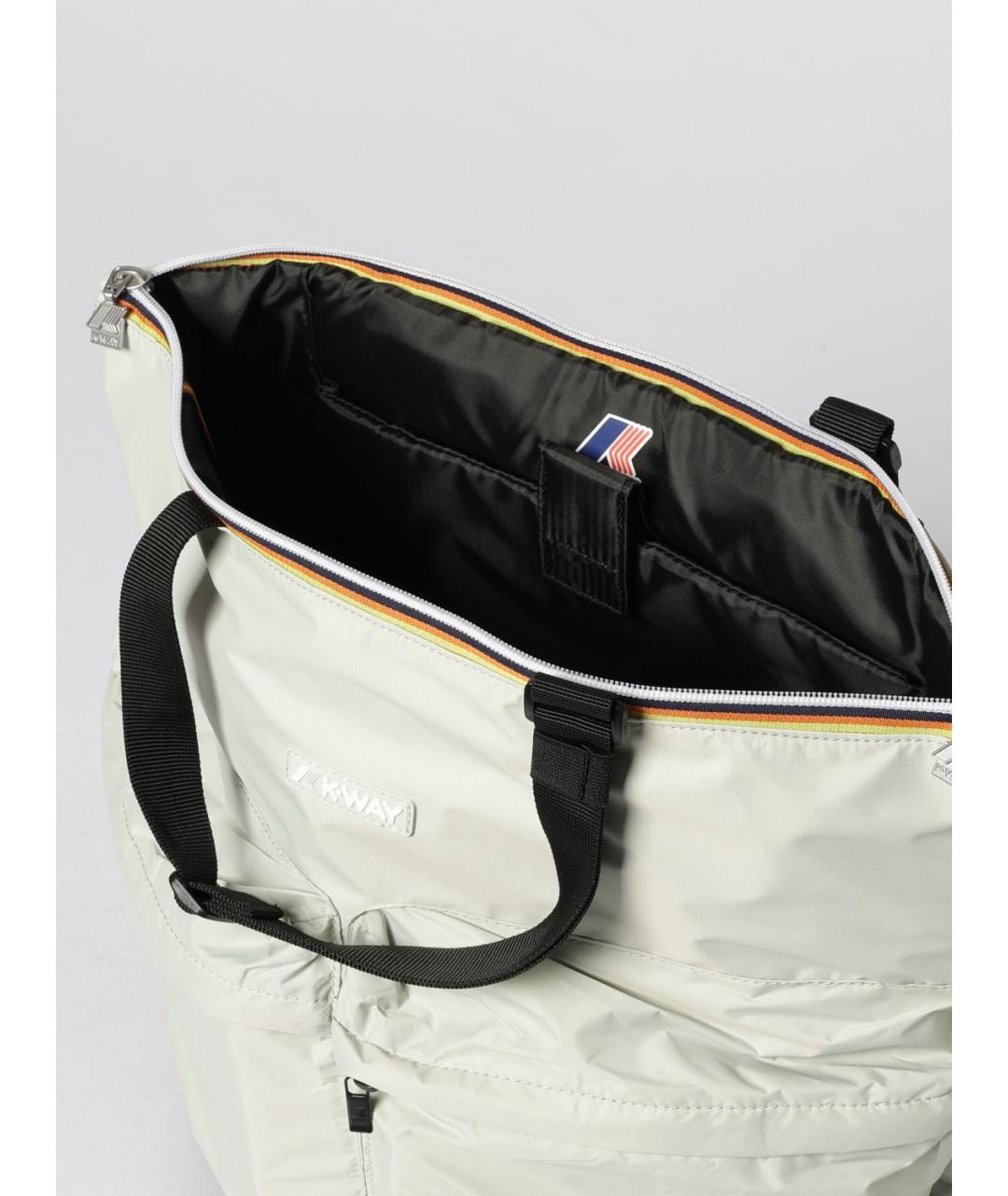 K-WAY Бежевая синтетическая сумка тоут, фото 4