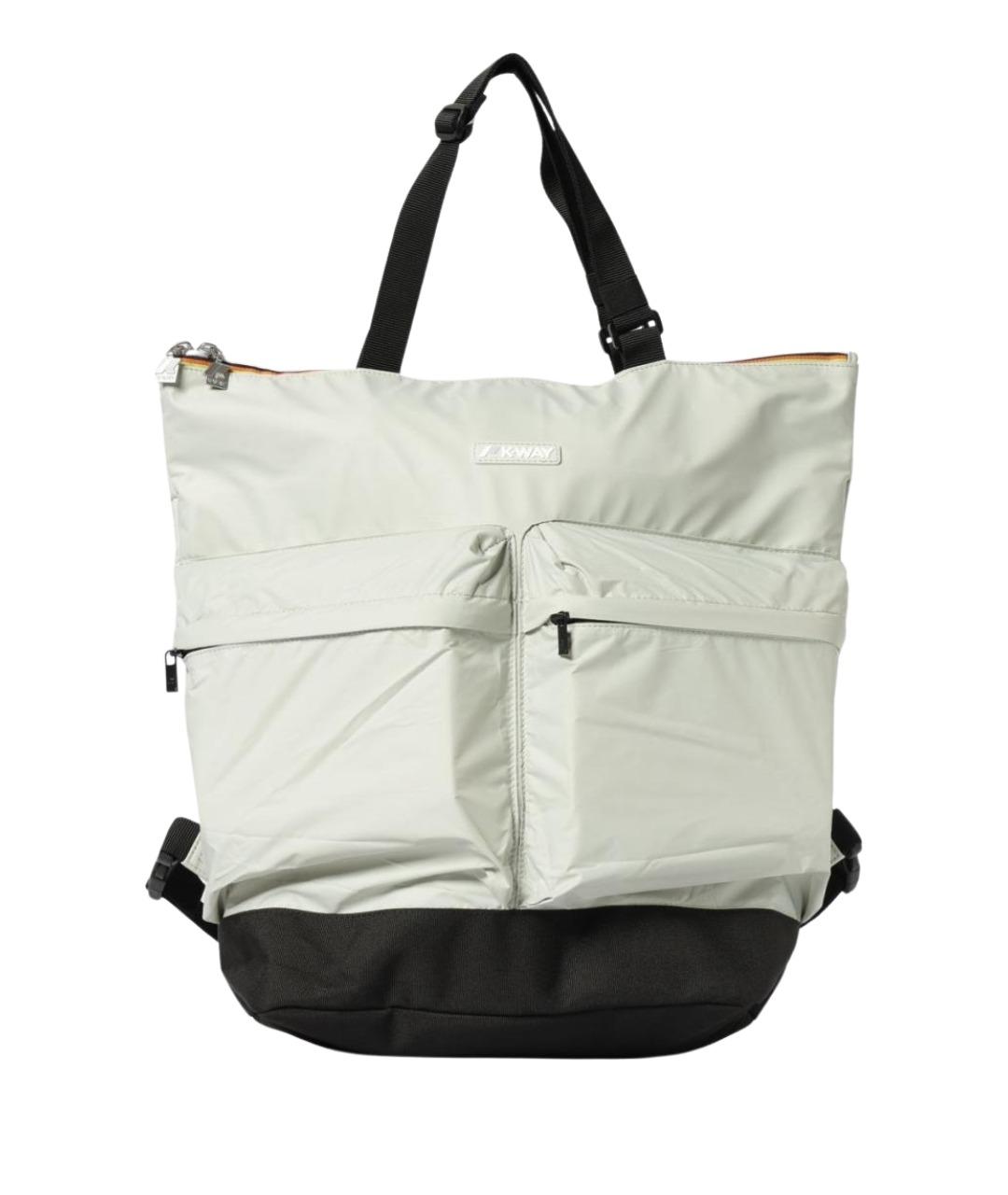 K-WAY Бежевая синтетическая сумка тоут, фото 1