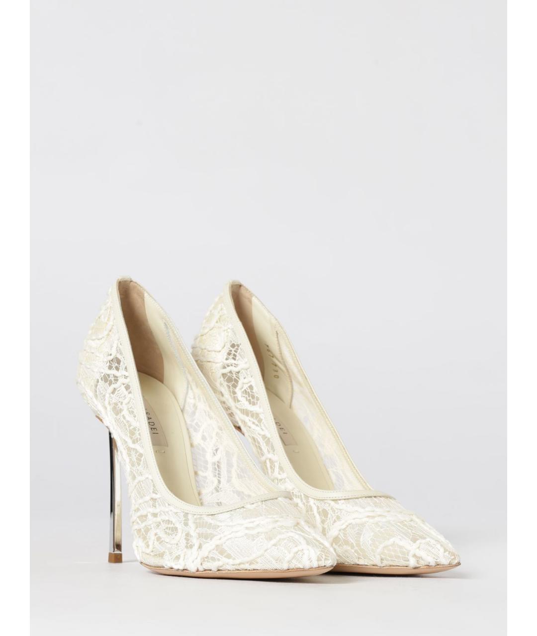 CASADEI Белые текстильные туфли, фото 2