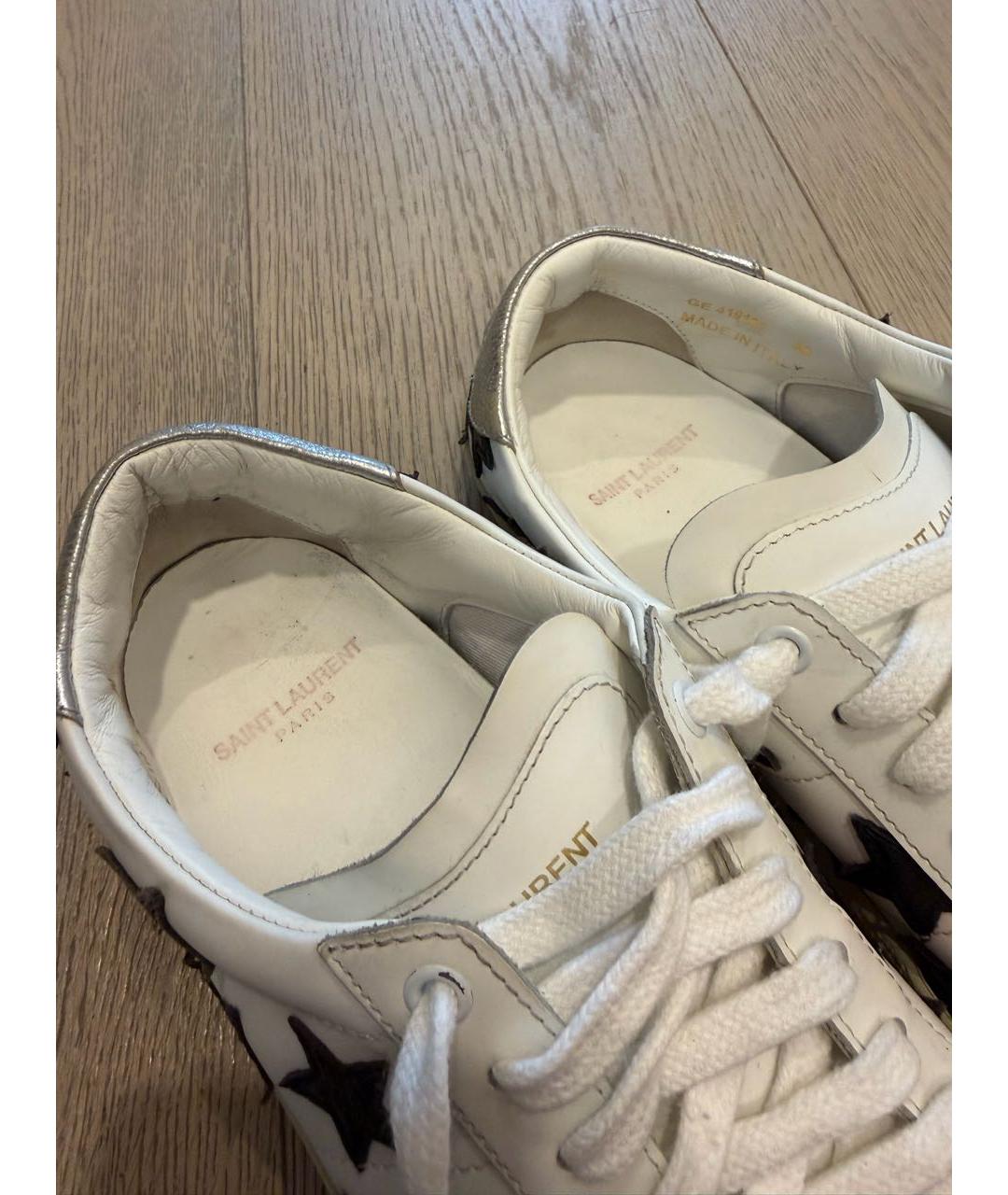 SAINT LAURENT Белые кожаные кеды, фото 5