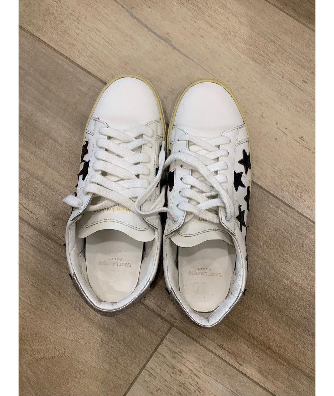 SAINT LAURENT Белые кожаные кеды, фото 2