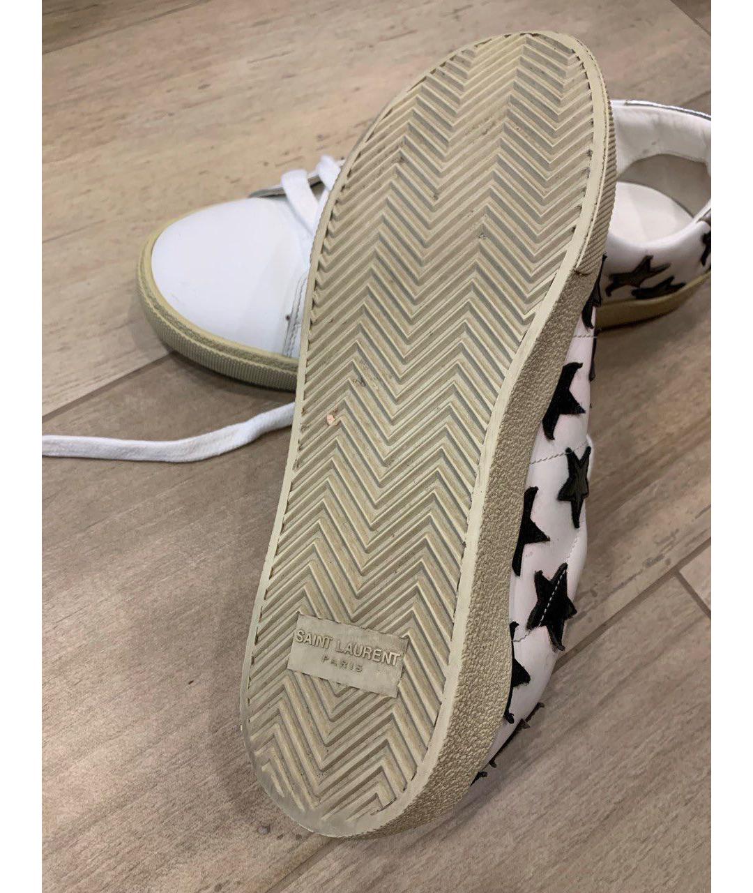 SAINT LAURENT Белые кожаные кеды, фото 4