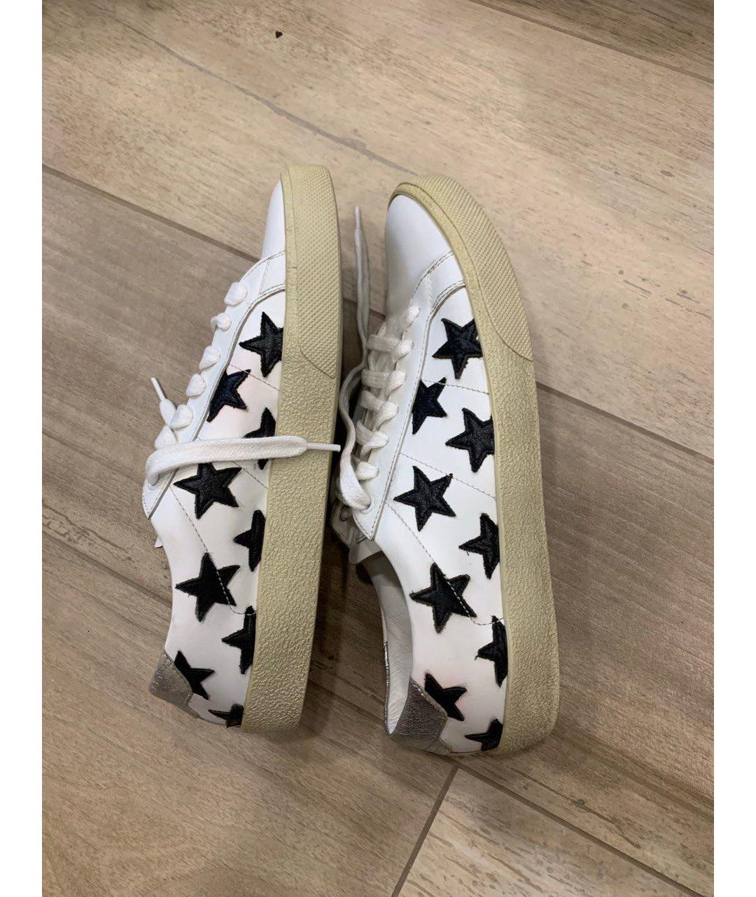 SAINT LAURENT Белые кожаные кеды, фото 3