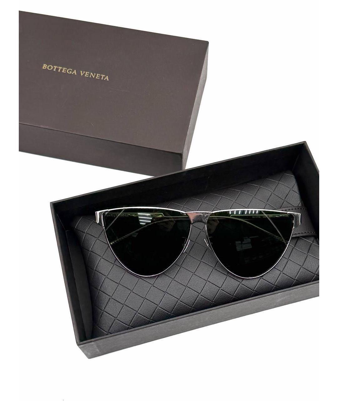 BOTTEGA VENETA Серебряные металлические солнцезащитные очки, фото 5
