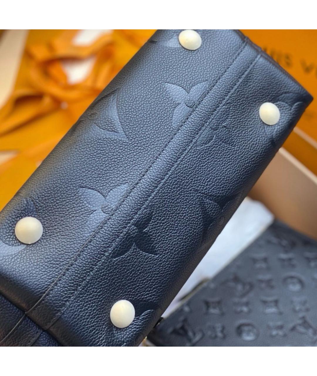 LOUIS VUITTON Черная кожаная сумка тоут, фото 3