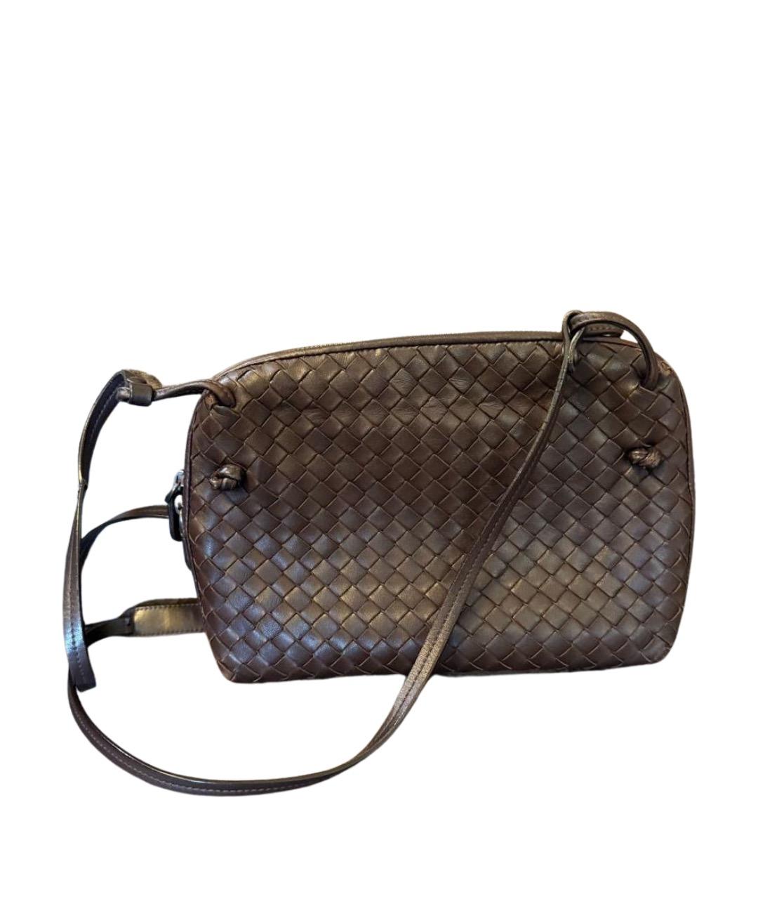 BOTTEGA VENETA Коричневая кожаная сумка через плечо, фото 1