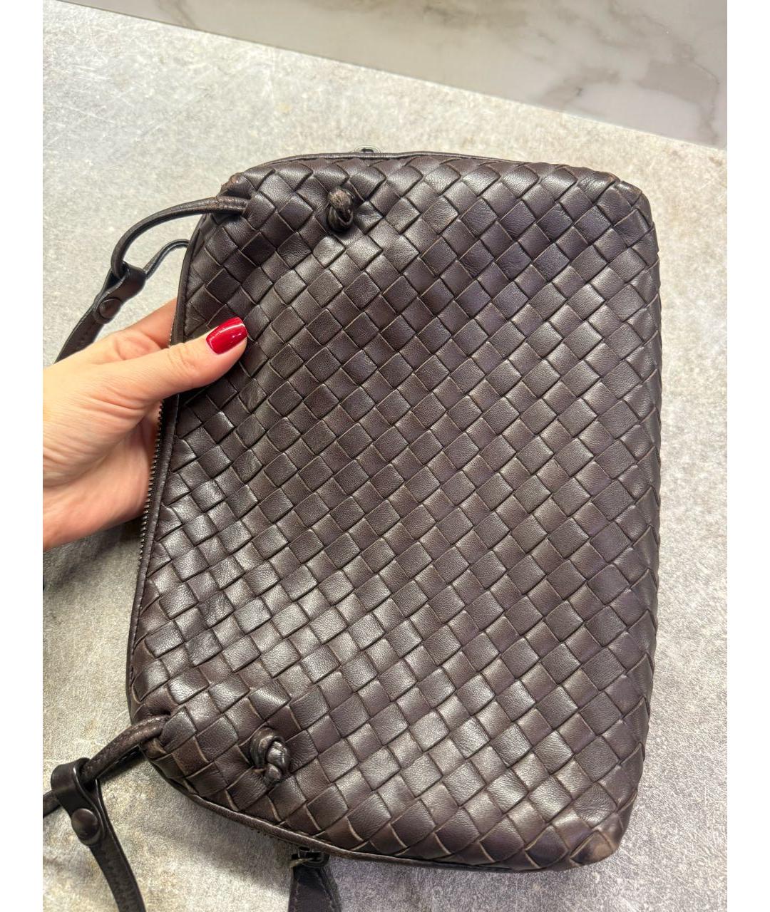 BOTTEGA VENETA Коричневая кожаная сумка через плечо, фото 7