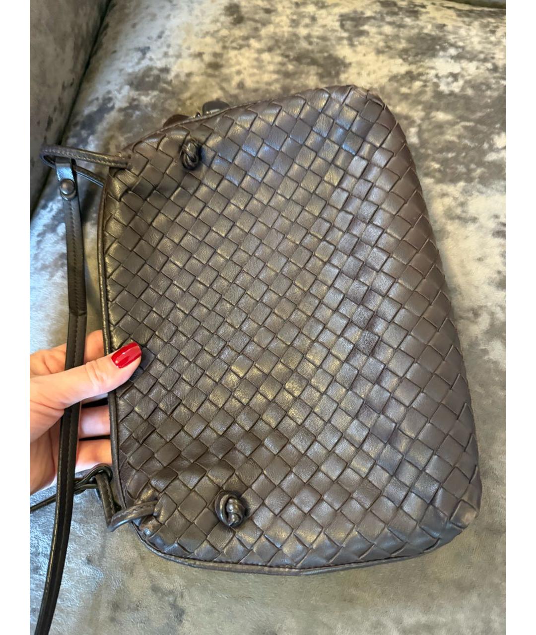 BOTTEGA VENETA Коричневая кожаная сумка через плечо, фото 4