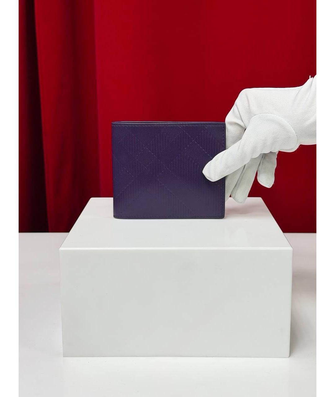 BURBERRY Фиолетовый кожаный кошелек, фото 4