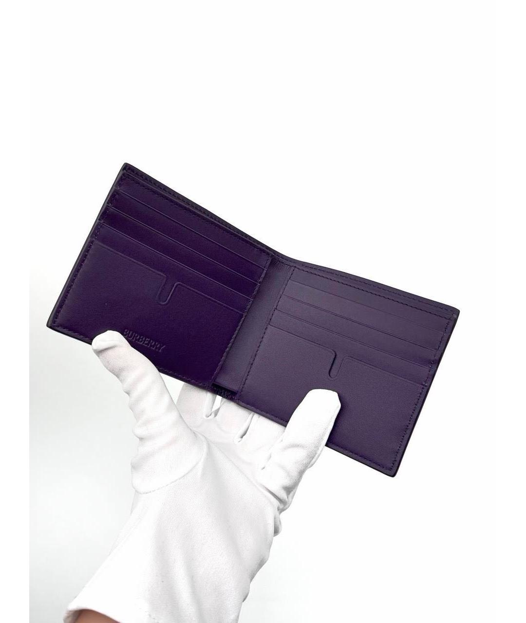 BURBERRY Фиолетовый кожаный кошелек, фото 3