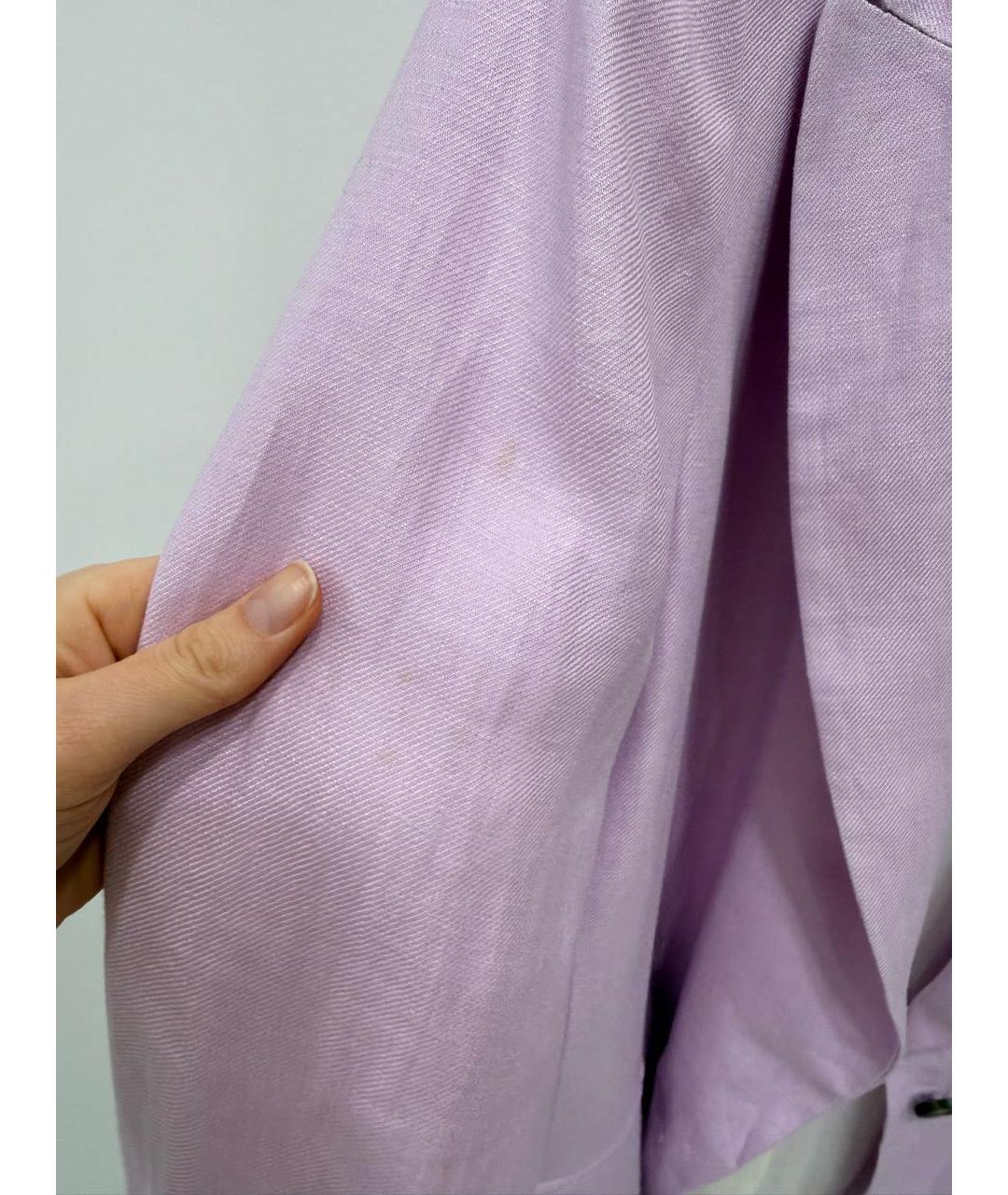 PESERICO Фиолетовый льняной жакет/пиджак, фото 8