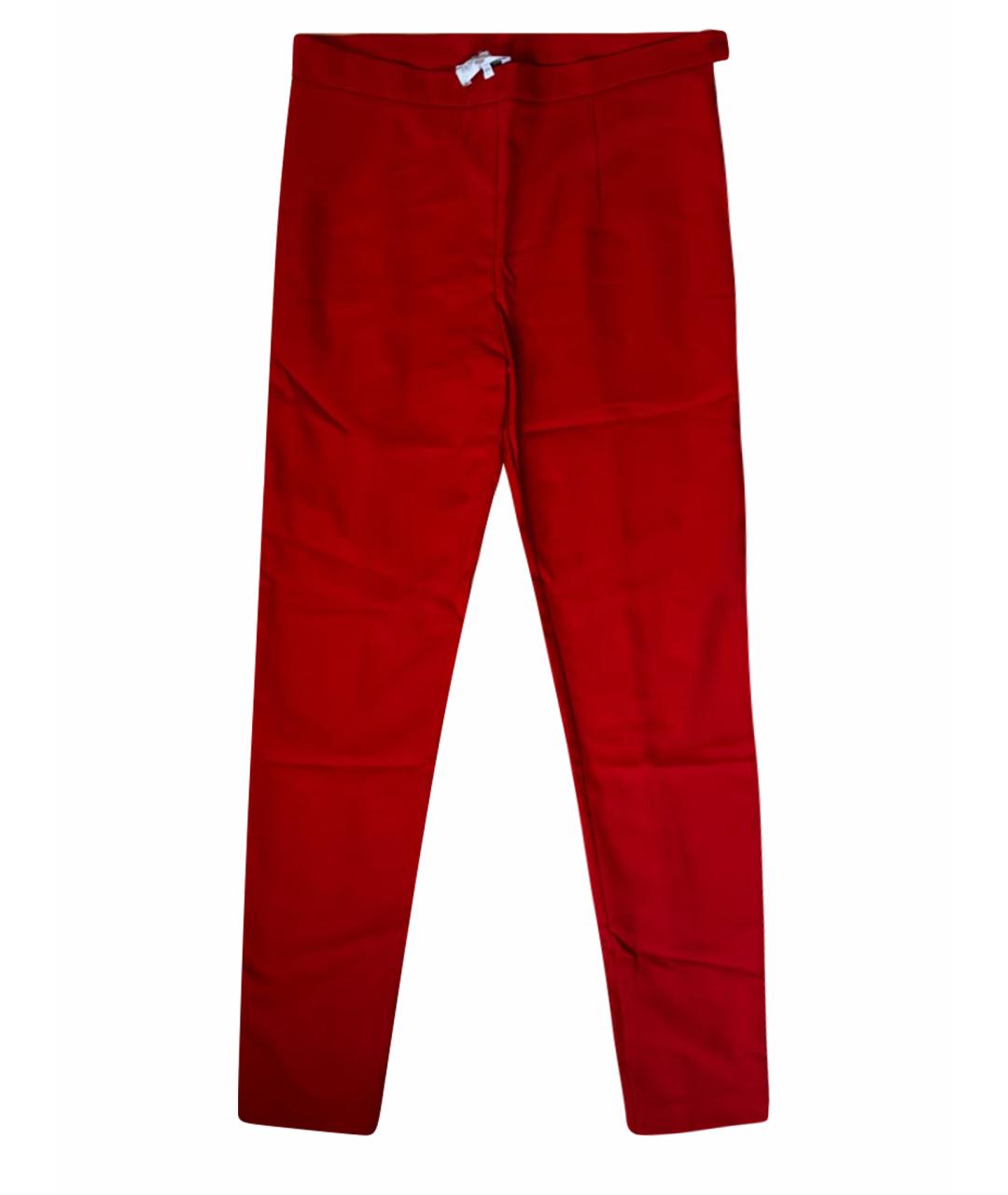 PATRIZIA PEPE Красные хлопковые брюки узкие, фото 1