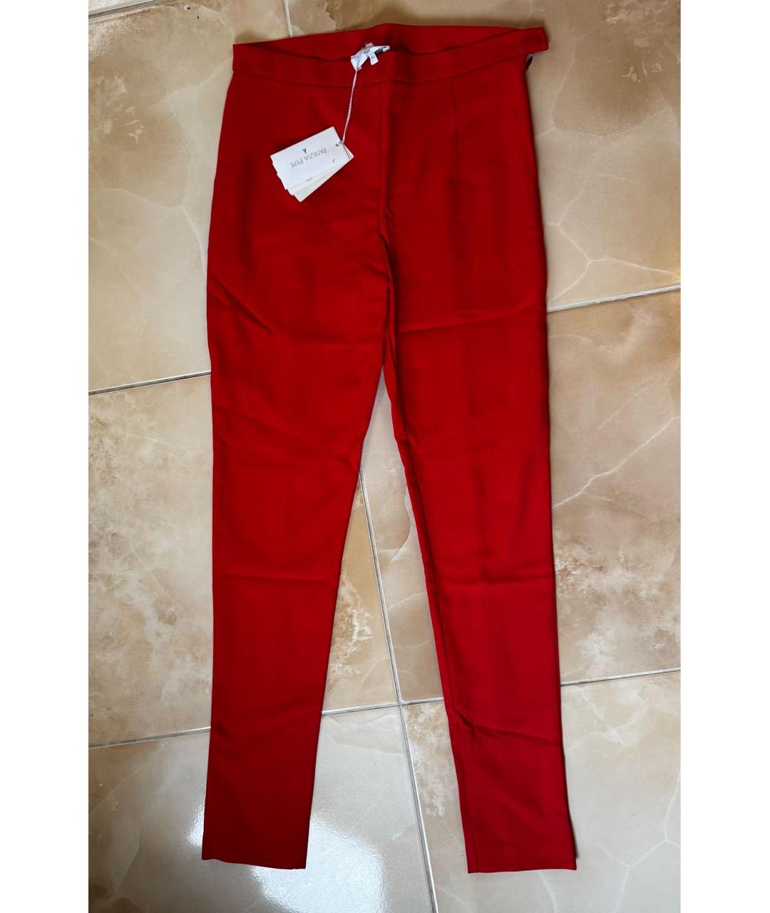 PATRIZIA PEPE Красные хлопковые брюки узкие, фото 6