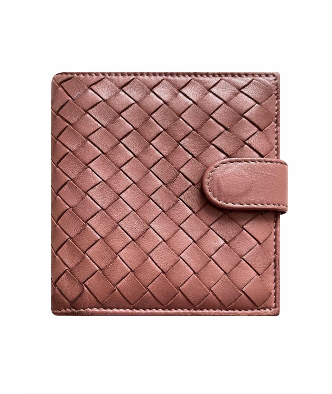 BOTTEGA VENETA Розовый кожаный кошелек, фото 1