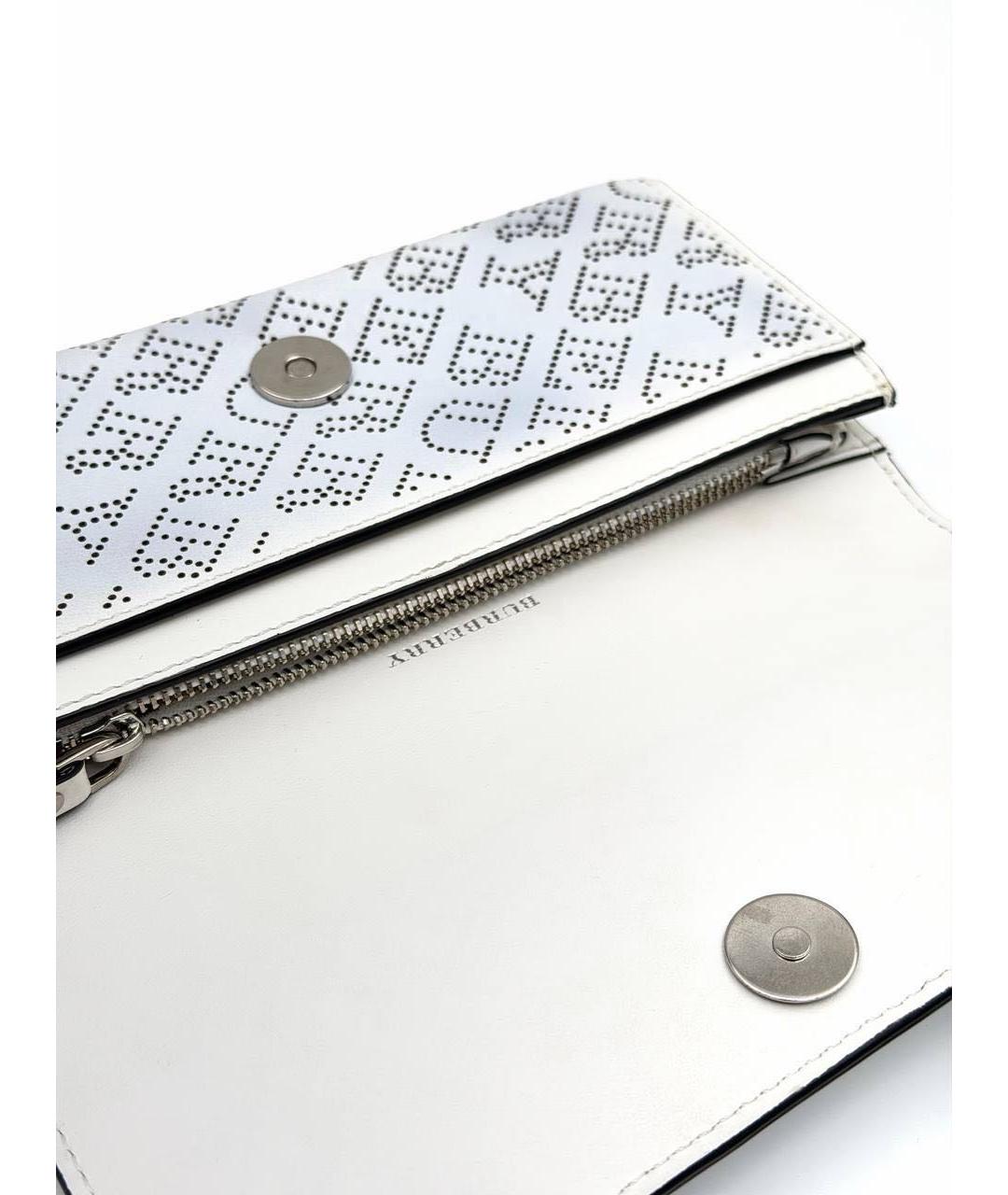 BURBERRY Белый кожаный кошелек, фото 3