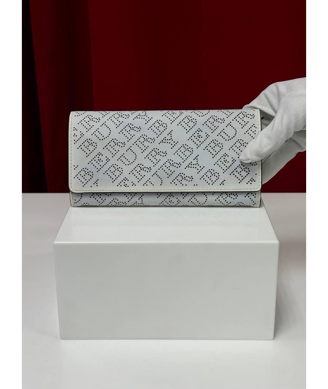 BURBERRY Белый кожаный кошелек, фото 4