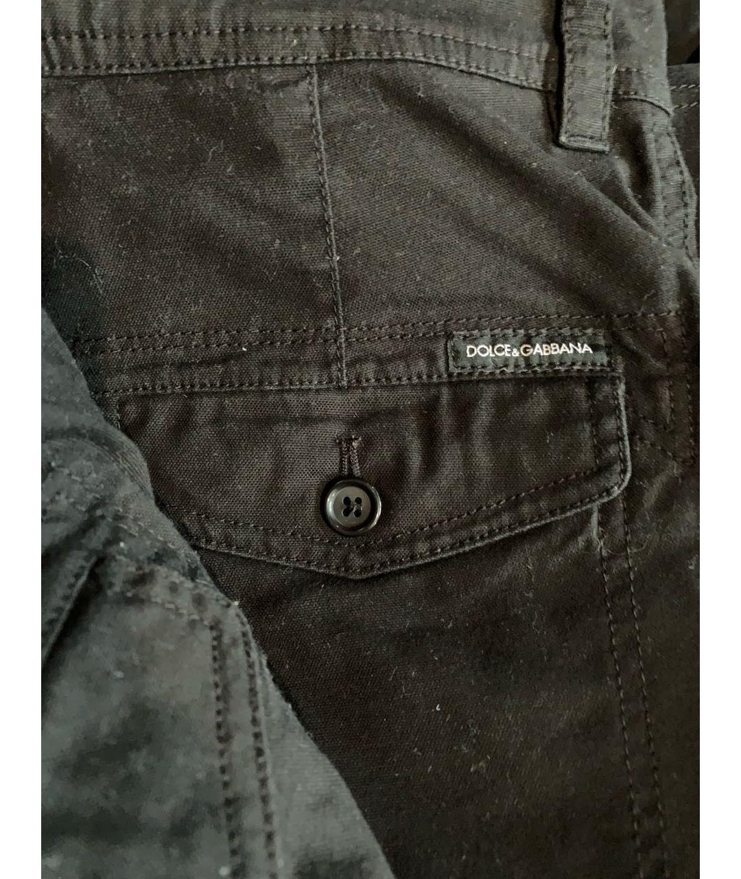 DOLCE&GABBANA Черные хлопковые повседневные брюки, фото 8
