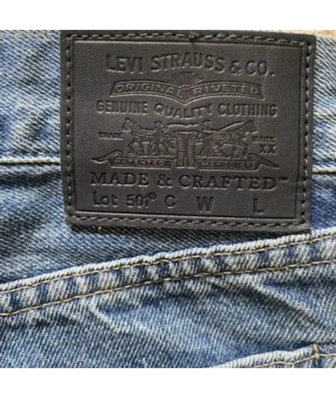 LEVI'S Синие хлопковые прямые джинсы, фото 4