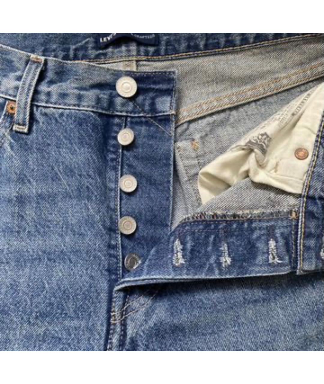 LEVI'S Синие хлопковые прямые джинсы, фото 2