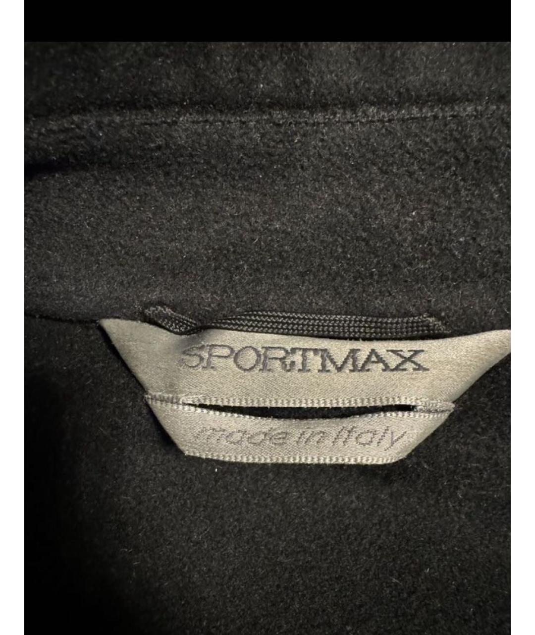 SPORTMAX Черное шерстяное пальто, фото 5