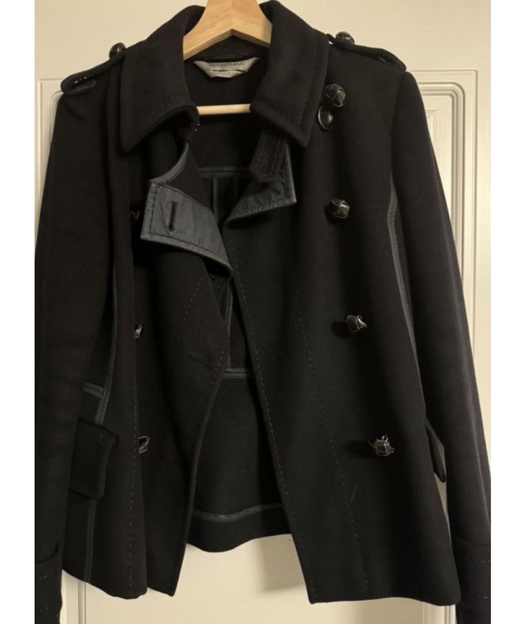 SPORTMAX Черное шерстяное пальто, фото 2