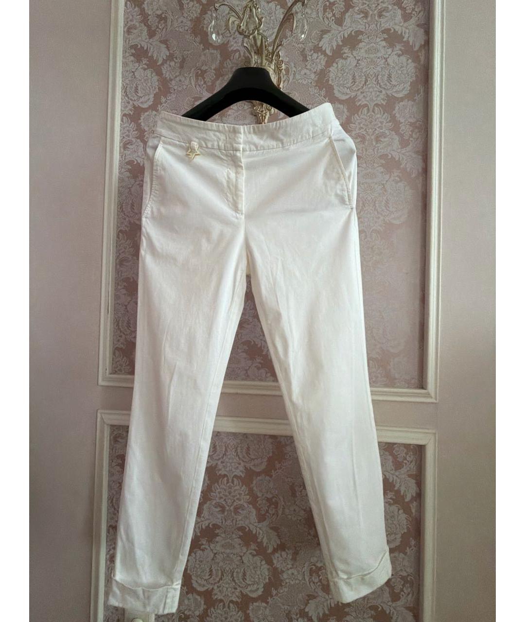 LORENA ANTONIAZZI Белые хлопковые прямые брюки, фото 5