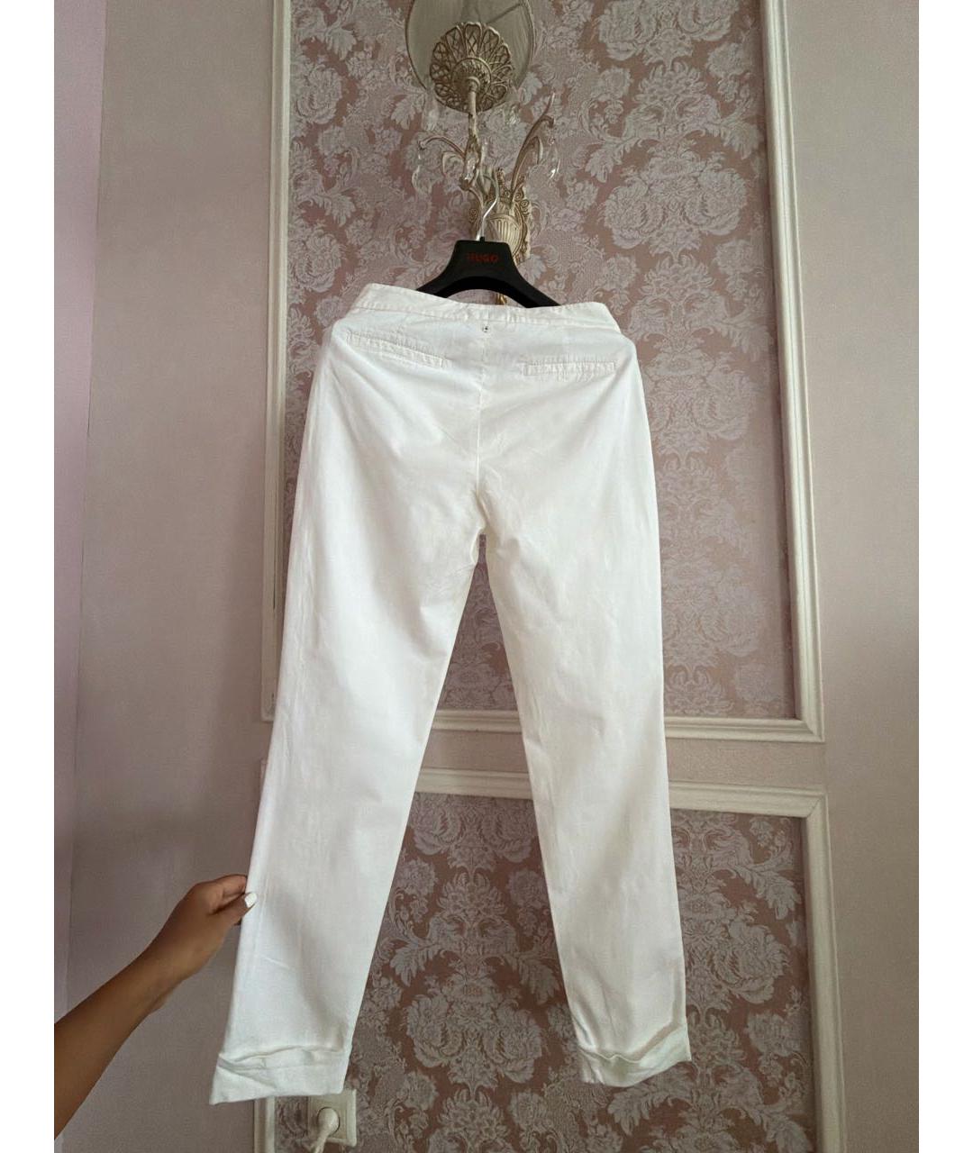 LORENA ANTONIAZZI Белые хлопковые прямые брюки, фото 2