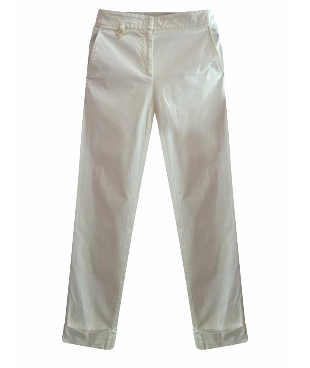 LORENA ANTONIAZZI Белые хлопковые прямые брюки, фото 1