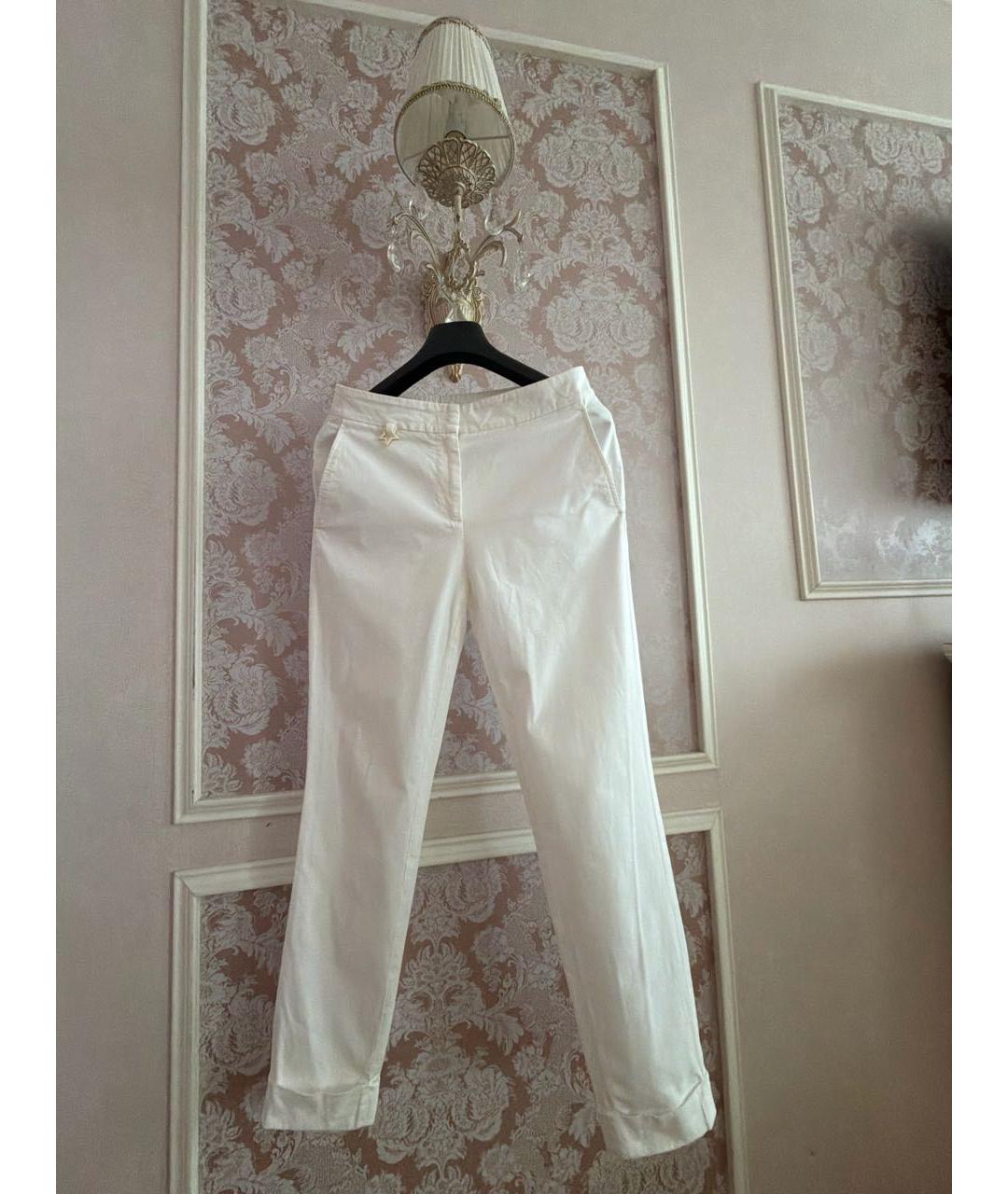 LORENA ANTONIAZZI Белые хлопковые прямые брюки, фото 8