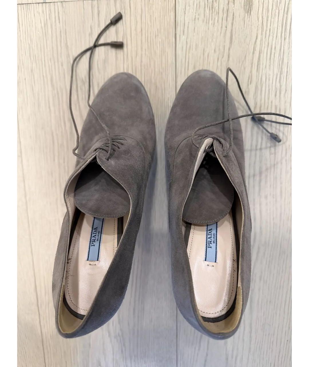 PRADA Серые замшевые ботильоны, фото 2