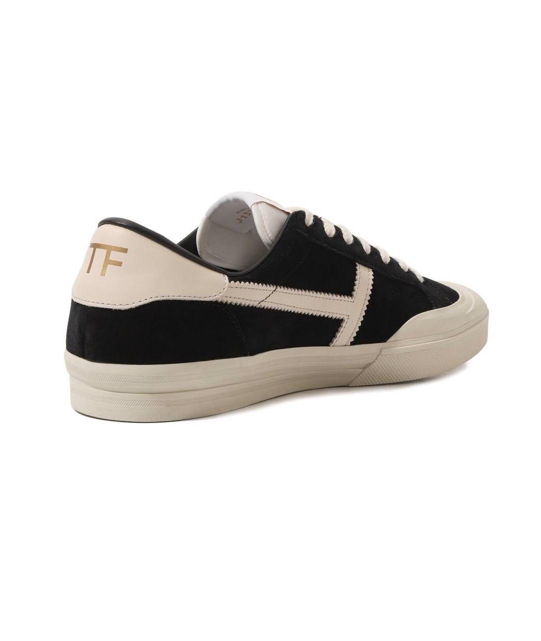 TOM FORD Черные замшевые низкие кроссовки / кеды, фото 3