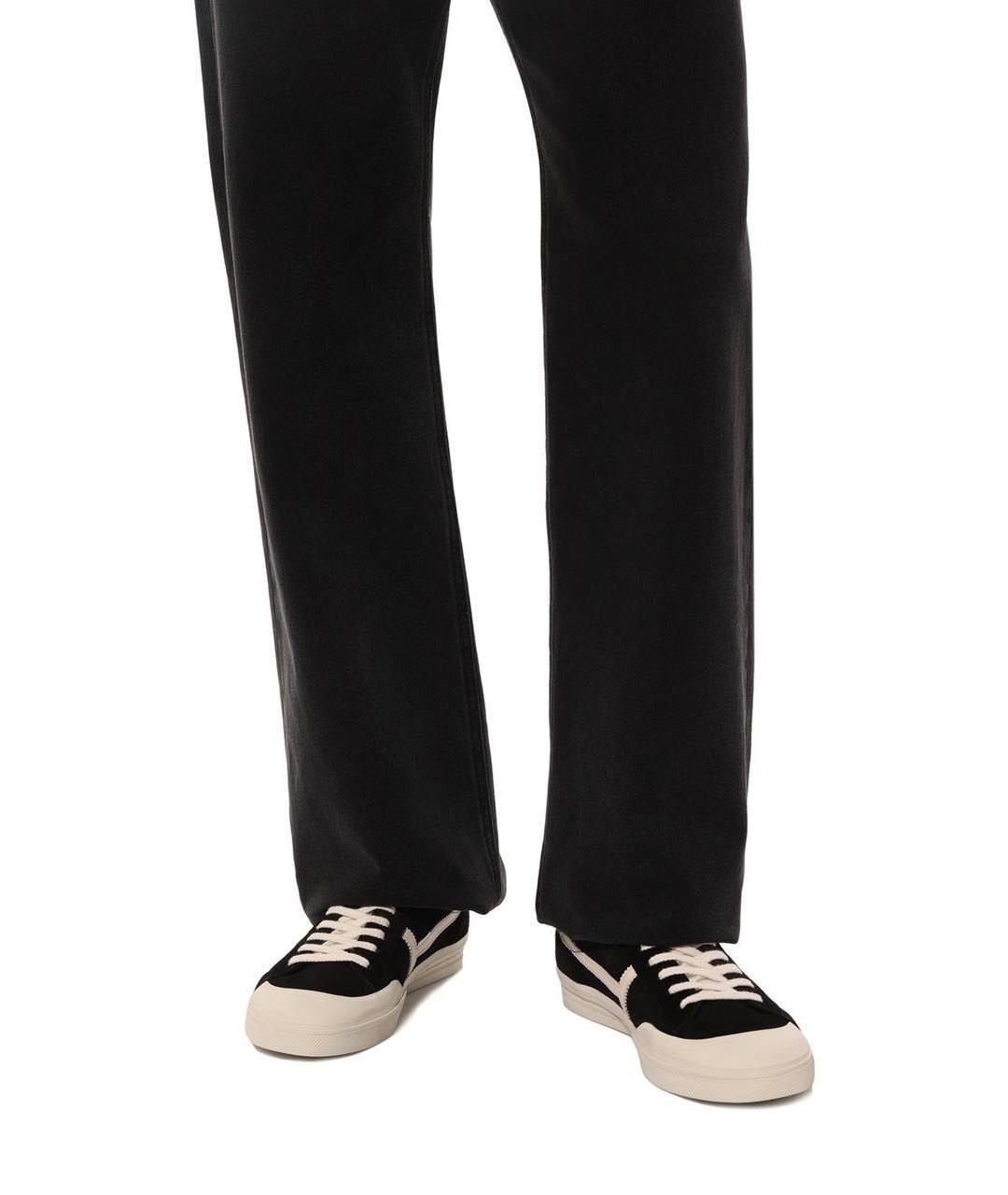 TOM FORD Черные замшевые низкие кроссовки / кеды, фото 5