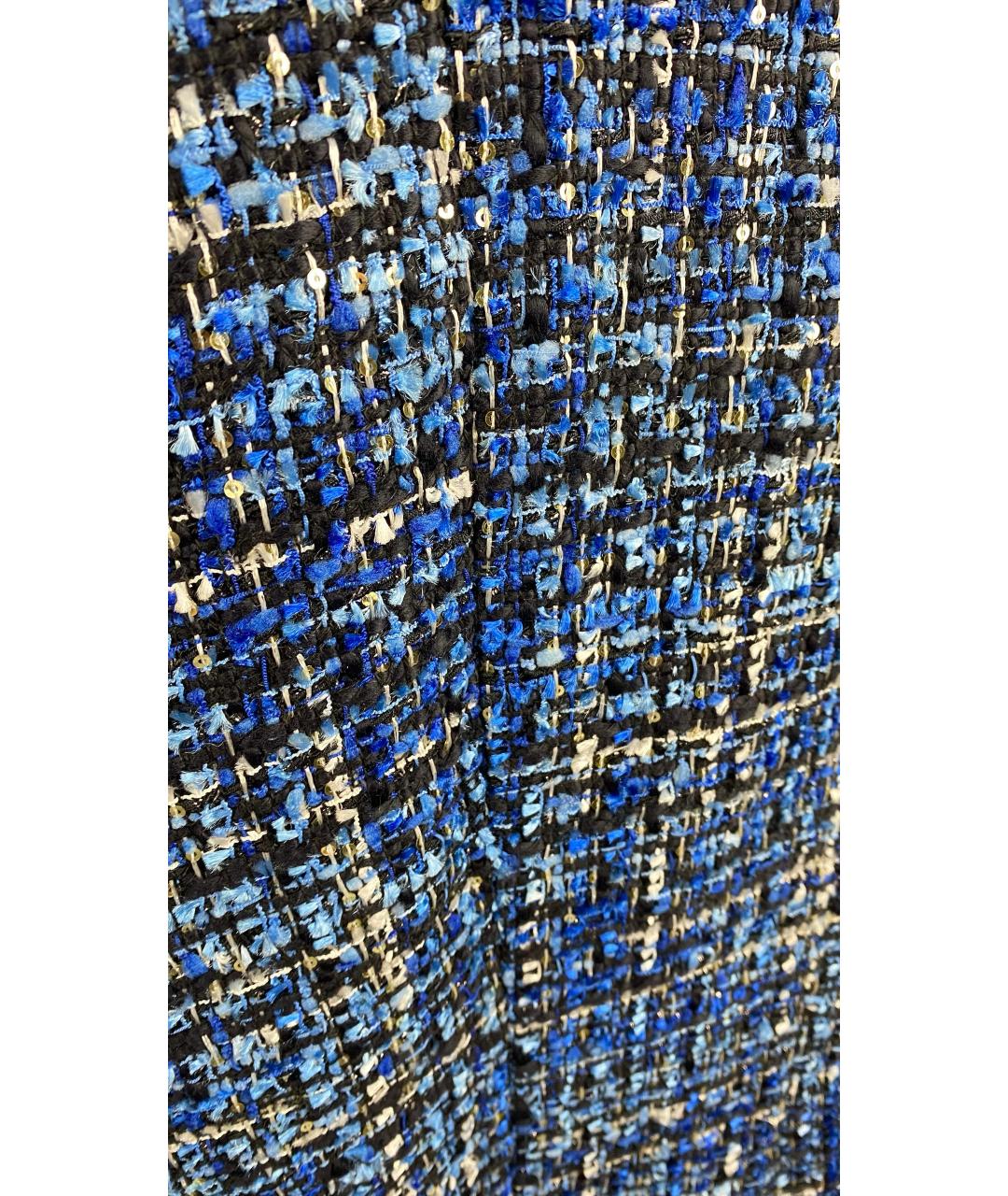 TWIN-SET Синий твидовый жакет/пиджак, фото 3