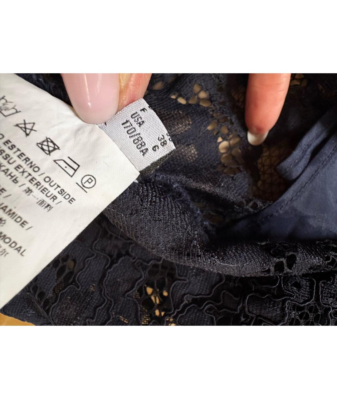 PINKO Темно-синее полиамидовое вечернее платье, фото 7