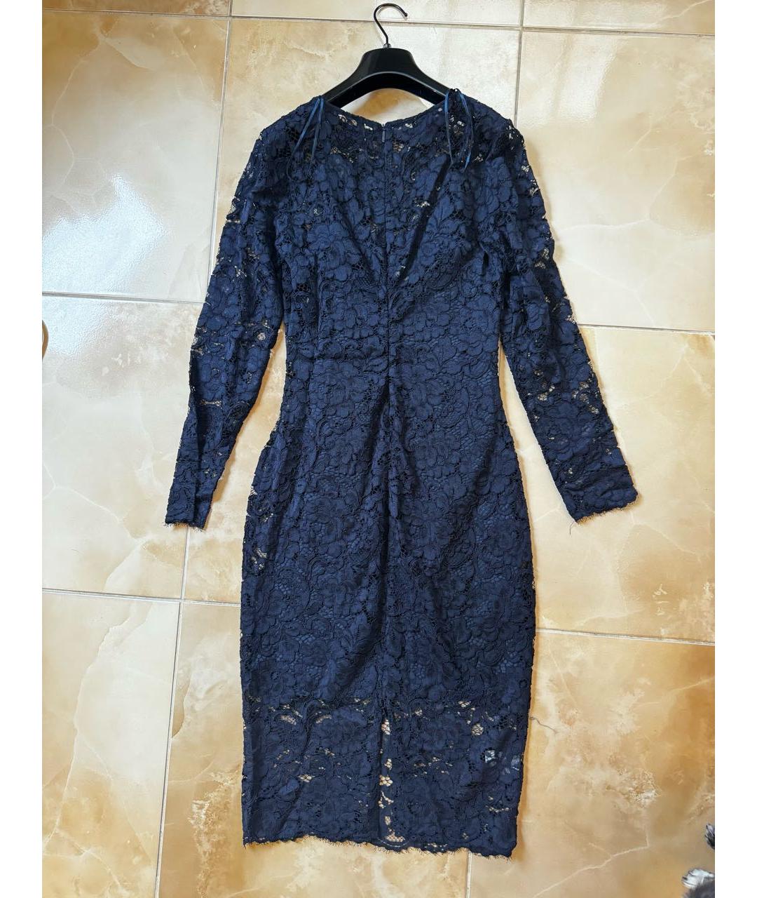 PINKO Темно-синее полиамидовое вечернее платье, фото 2