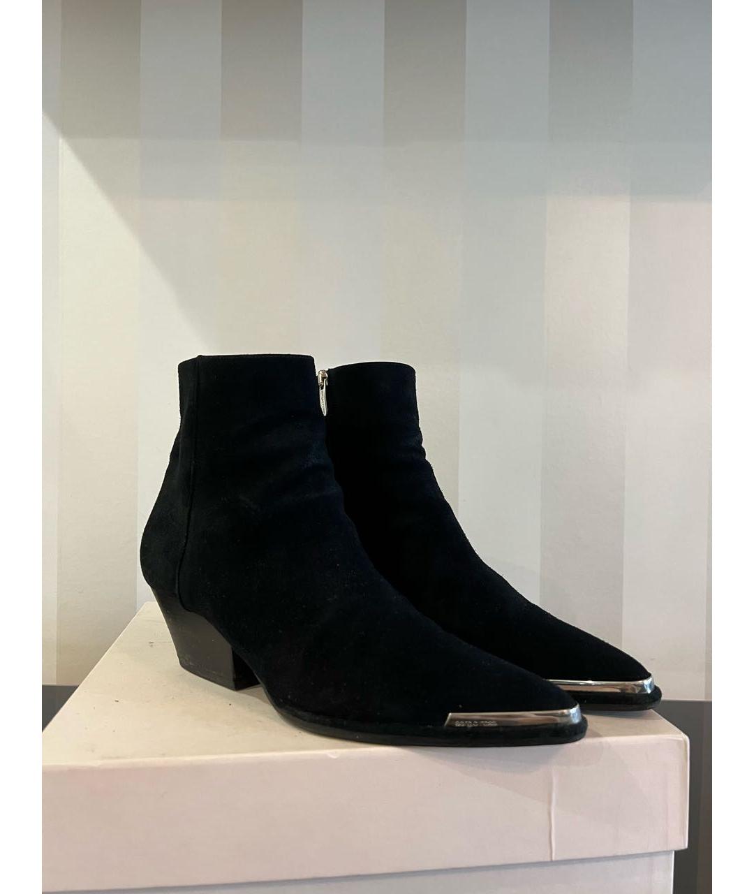 SERGIO ROSSI Черные замшевые ботинки, фото 3