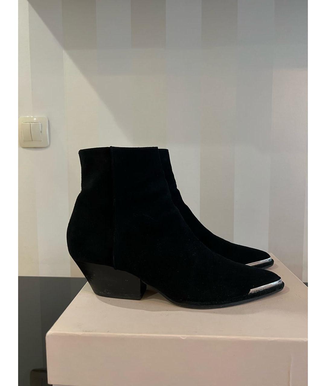 SERGIO ROSSI Черные замшевые ботинки, фото 5