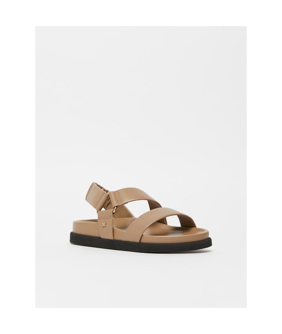 MAX MARA Коричневые кожаные сандалии, фото 2