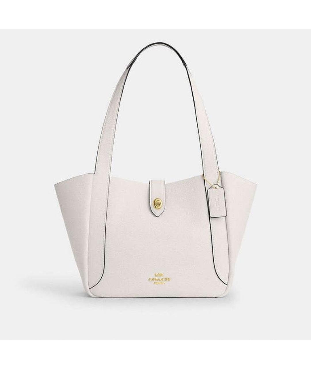 COACH Белая кожаная сумка тоут, фото 9