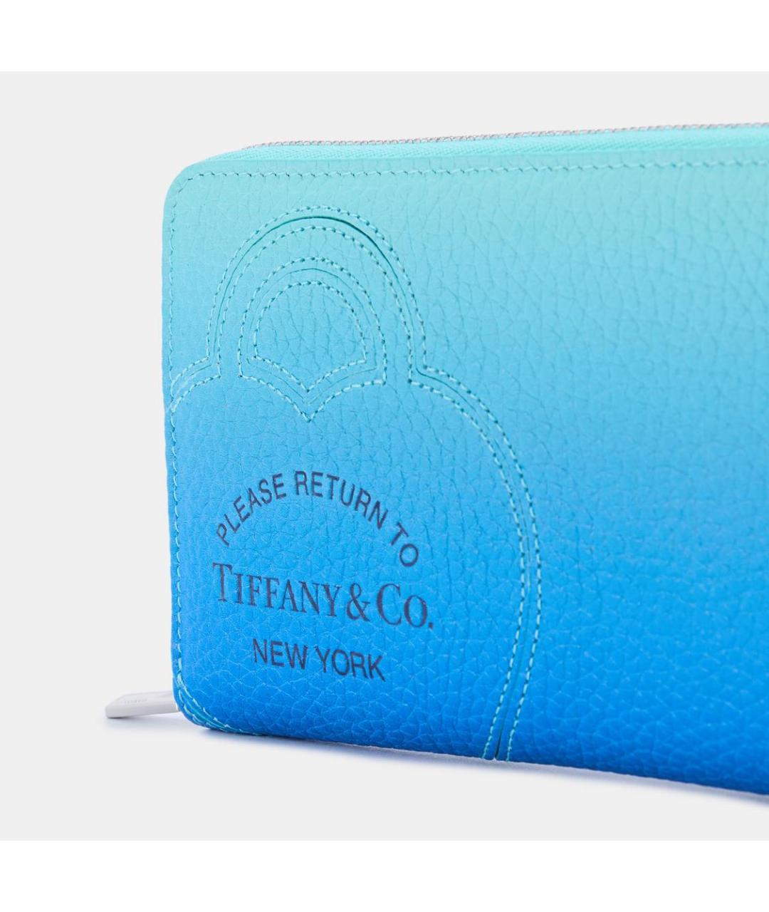 TIFFANY&CO Голубой кожаный кошелек, фото 3