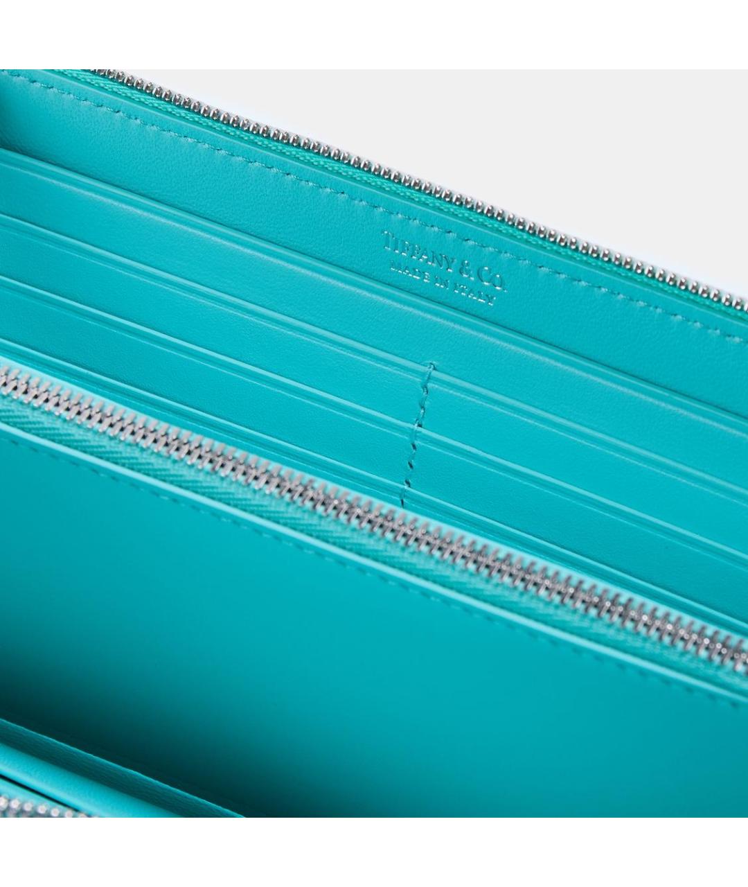TIFFANY&CO Голубой кожаный кошелек, фото 4