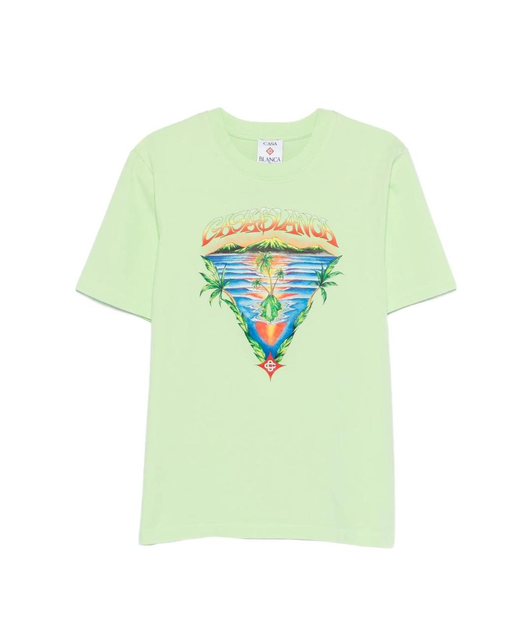 CASABLANCA Зеленая хлопковая футболка, фото 1