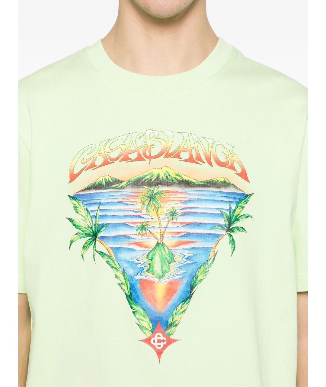 CASABLANCA Зеленая хлопковая футболка, фото 5