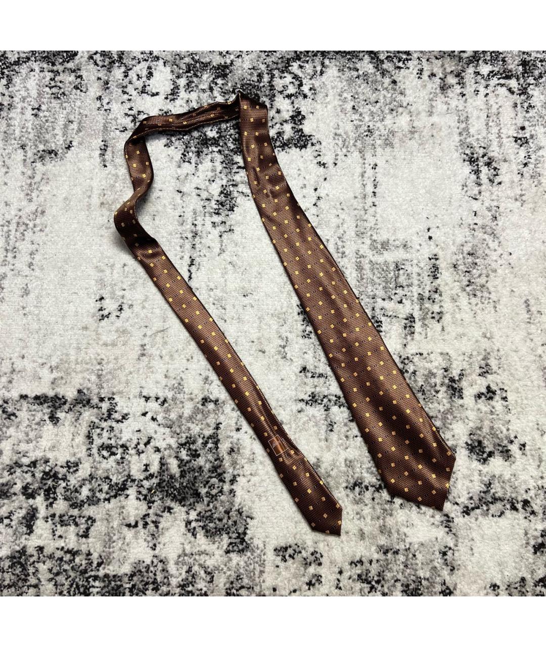 BRIONI Коричневый шелковый галстук, фото 7