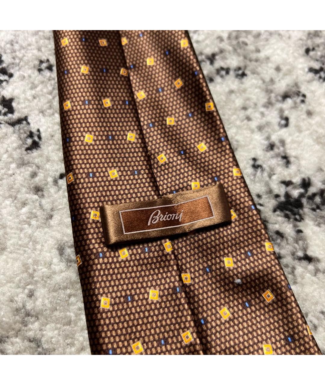 BRIONI Коричневый шелковый галстук, фото 5
