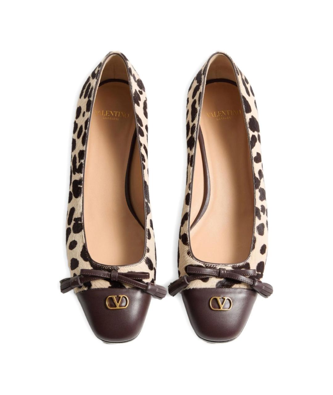 VALENTINO Коричневые кожаные балетки, фото 3