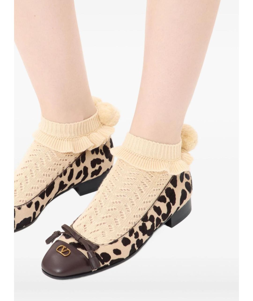 VALENTINO Коричневые кожаные балетки, фото 2